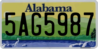 AL license plate 5AG5987