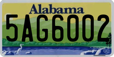 AL license plate 5AG6002