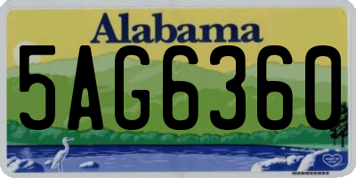 AL license plate 5AG6360