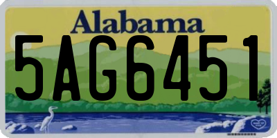 AL license plate 5AG6451