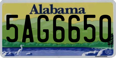 AL license plate 5AG6650