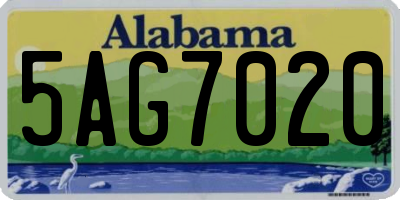 AL license plate 5AG7020