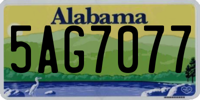 AL license plate 5AG7077