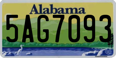 AL license plate 5AG7093