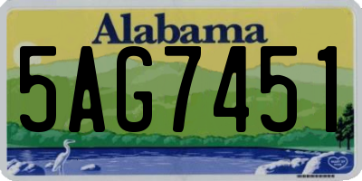 AL license plate 5AG7451