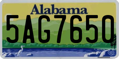 AL license plate 5AG7650