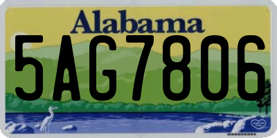 AL license plate 5AG7806