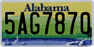 AL license plate 5AG7870