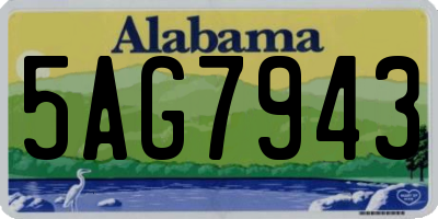 AL license plate 5AG7943