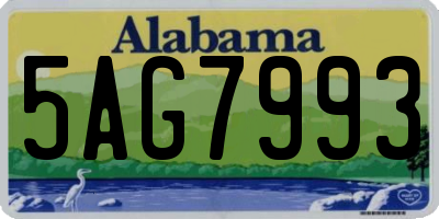 AL license plate 5AG7993
