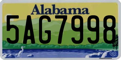AL license plate 5AG7998
