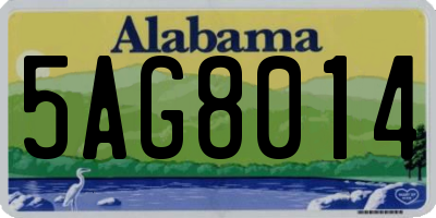 AL license plate 5AG8014