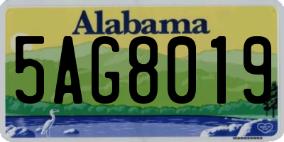 AL license plate 5AG8019