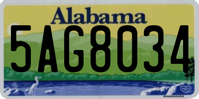 AL license plate 5AG8034