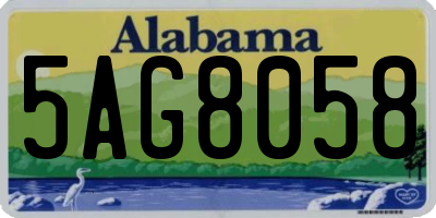 AL license plate 5AG8058