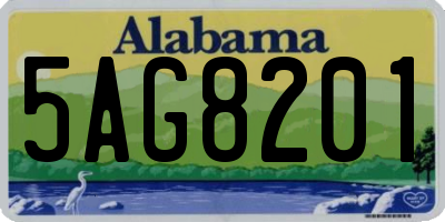 AL license plate 5AG8201