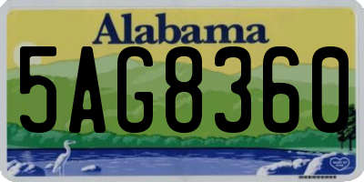 AL license plate 5AG8360
