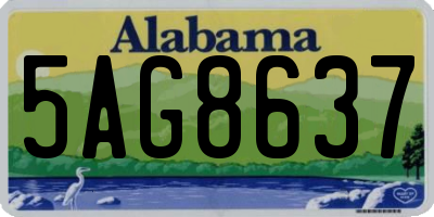 AL license plate 5AG8637