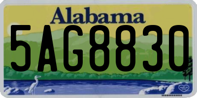 AL license plate 5AG8830