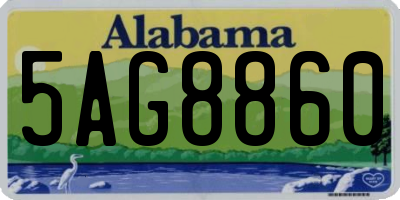 AL license plate 5AG8860