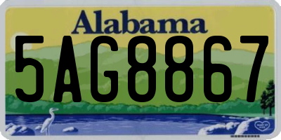 AL license plate 5AG8867