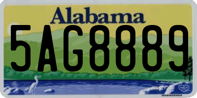 AL license plate 5AG8889