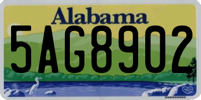 AL license plate 5AG8902