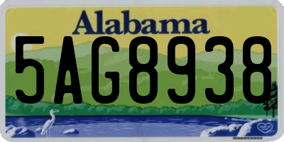 AL license plate 5AG8938