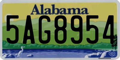 AL license plate 5AG8954