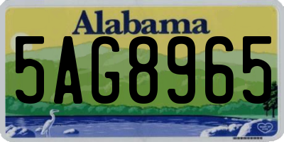 AL license plate 5AG8965