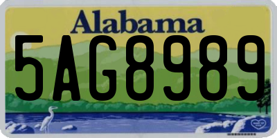 AL license plate 5AG8989