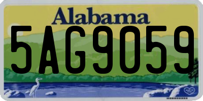 AL license plate 5AG9059