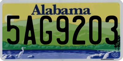 AL license plate 5AG9203
