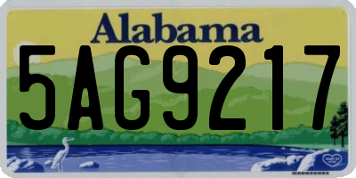 AL license plate 5AG9217