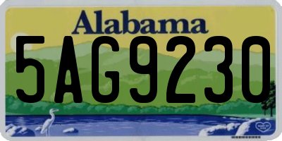 AL license plate 5AG9230