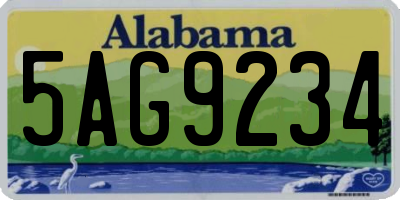 AL license plate 5AG9234