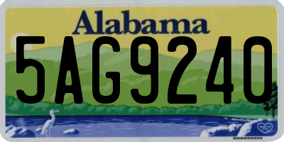 AL license plate 5AG9240