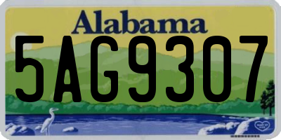 AL license plate 5AG9307
