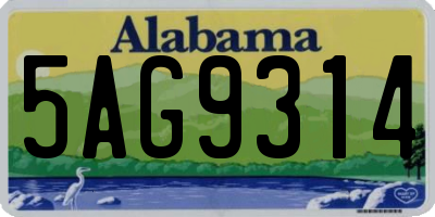 AL license plate 5AG9314