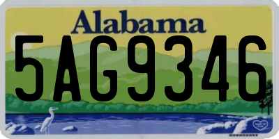 AL license plate 5AG9346