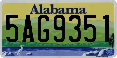 AL license plate 5AG9351