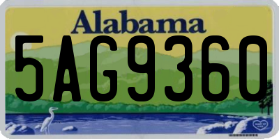AL license plate 5AG9360