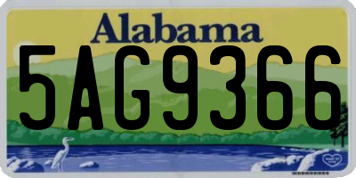 AL license plate 5AG9366