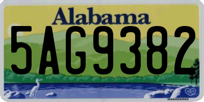AL license plate 5AG9382