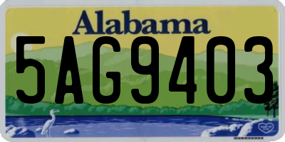 AL license plate 5AG9403