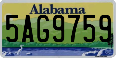 AL license plate 5AG9759