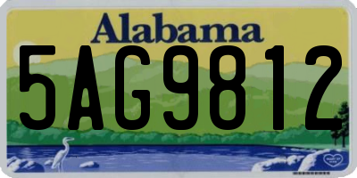 AL license plate 5AG9812