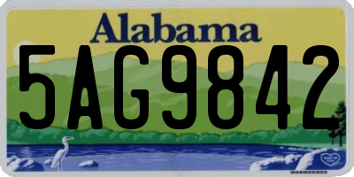 AL license plate 5AG9842