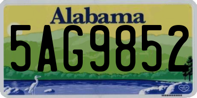 AL license plate 5AG9852