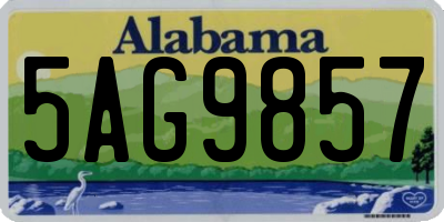 AL license plate 5AG9857